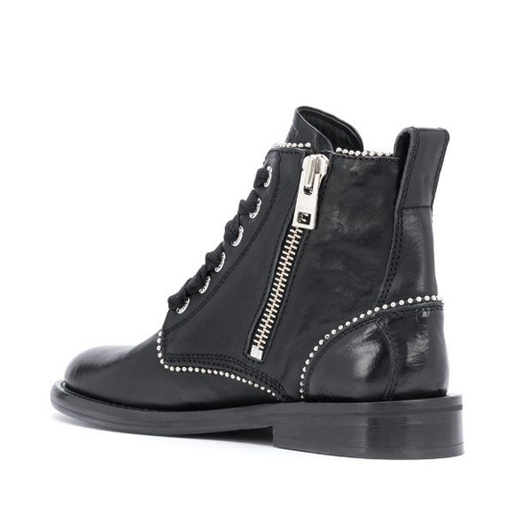 Zadig & Voltaire Black Ankle Boots with Silver Accents - Picture 1 of 2